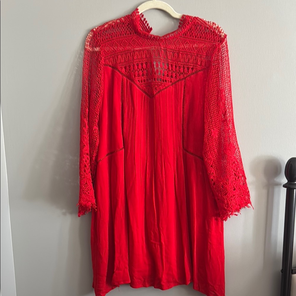 Elegant Red Long Sleeve Dress